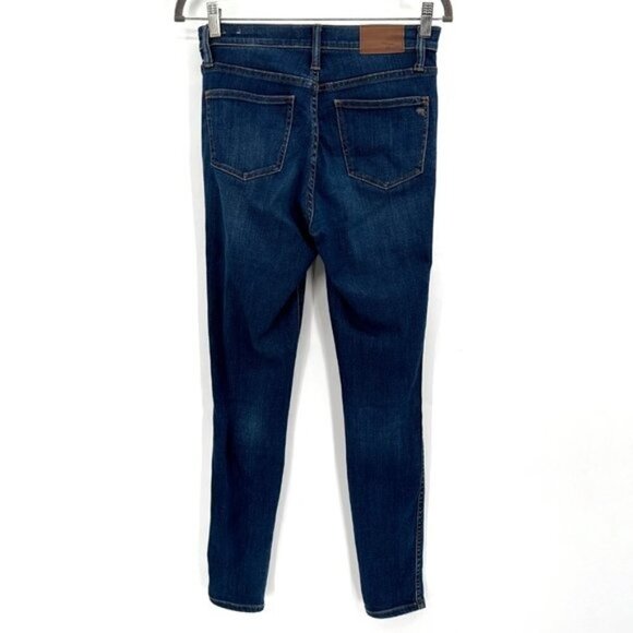 Madewell 10" High Rise Skinny Boho Classic Blue Stretch 26 Tall Denim Jeans - Picture 4 of 8